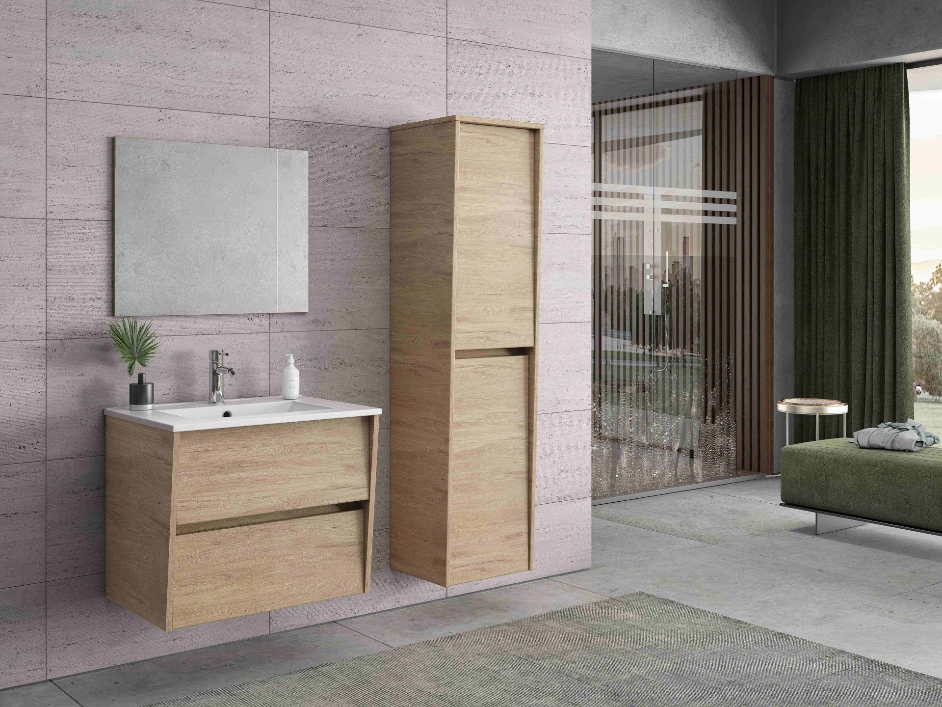 Móvel Coluna Ludovica 141x35x35cm Carvalho Denver