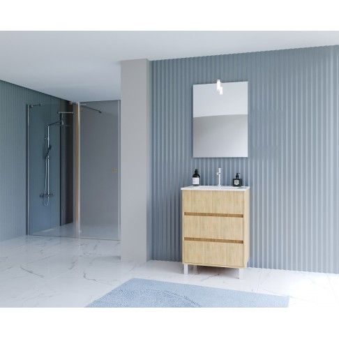 Conjunto ATOS Móvel + Lavatório 80x60x45cm Carvalho Hera Conjunto ATOS Móvel + Lavatório 80x60x45cm Carvalho Hera