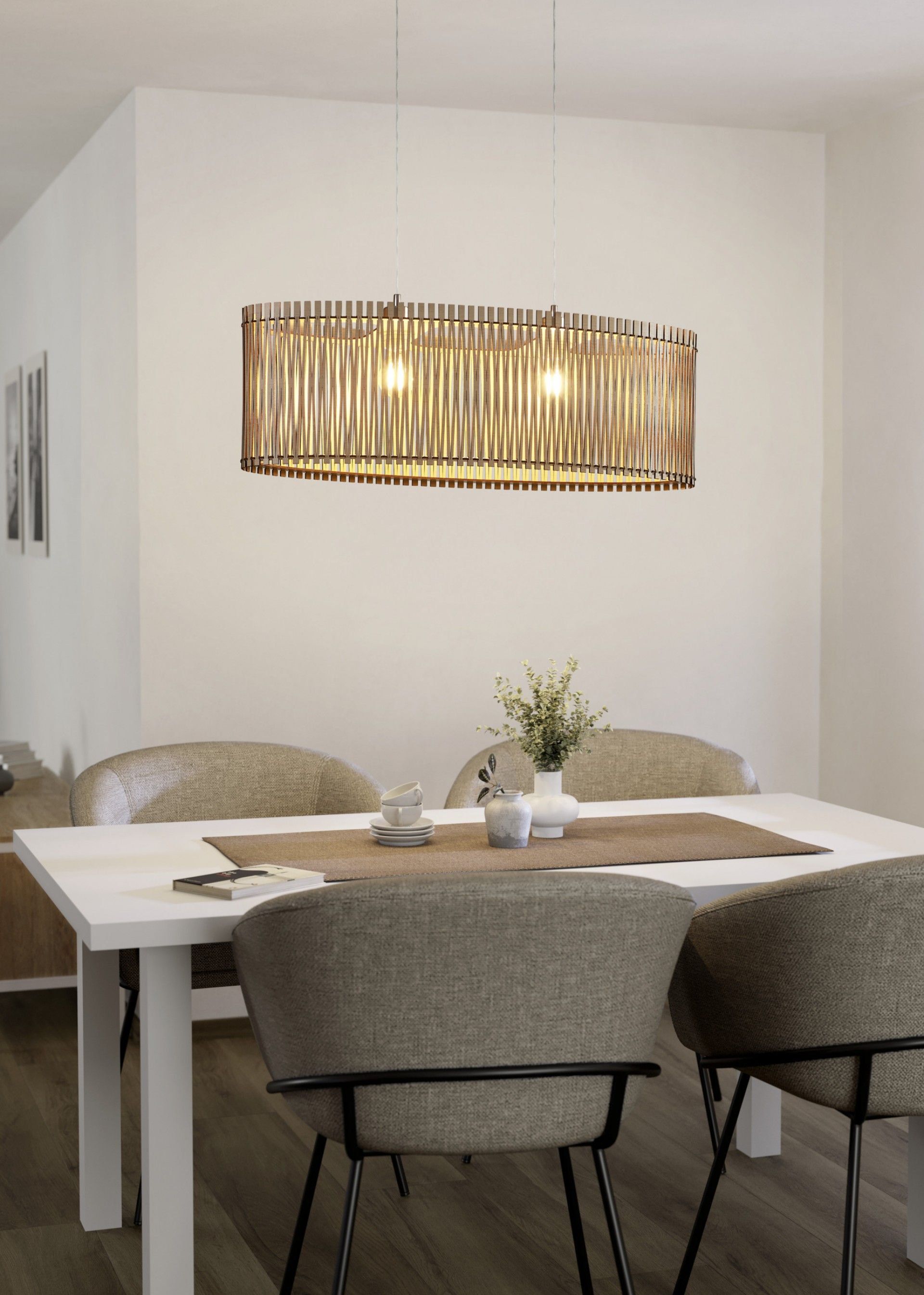 Candeeiro Suspenso Oval Sendero E27 78 cm