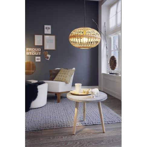 Candeeiro Suspenso Redondo em Bambu E27 38 cm Candeeiro Suspenso Redondo em Bambu E27 38 cm