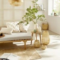 Candeeiro Suspenso Redondo em Bambu E27 38 cm Candeeiro Suspenso Redondo em Bambu E27 38 cm