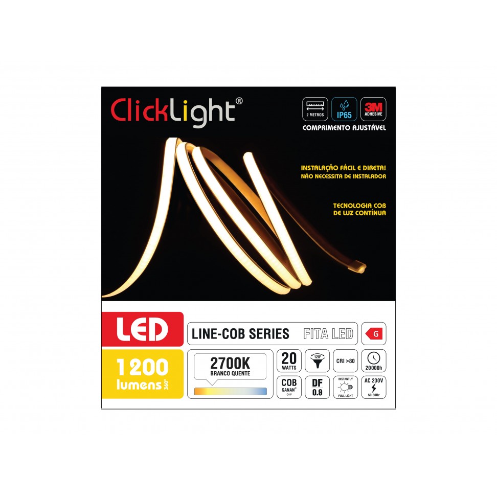 Fita LED Line COB 220 V 2700 K; 2 m