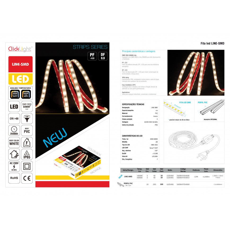 Fita LED Line SMD 220 V 6000 K; 2 m Fita LED Line SMD 220 V 6000 K; 2 m