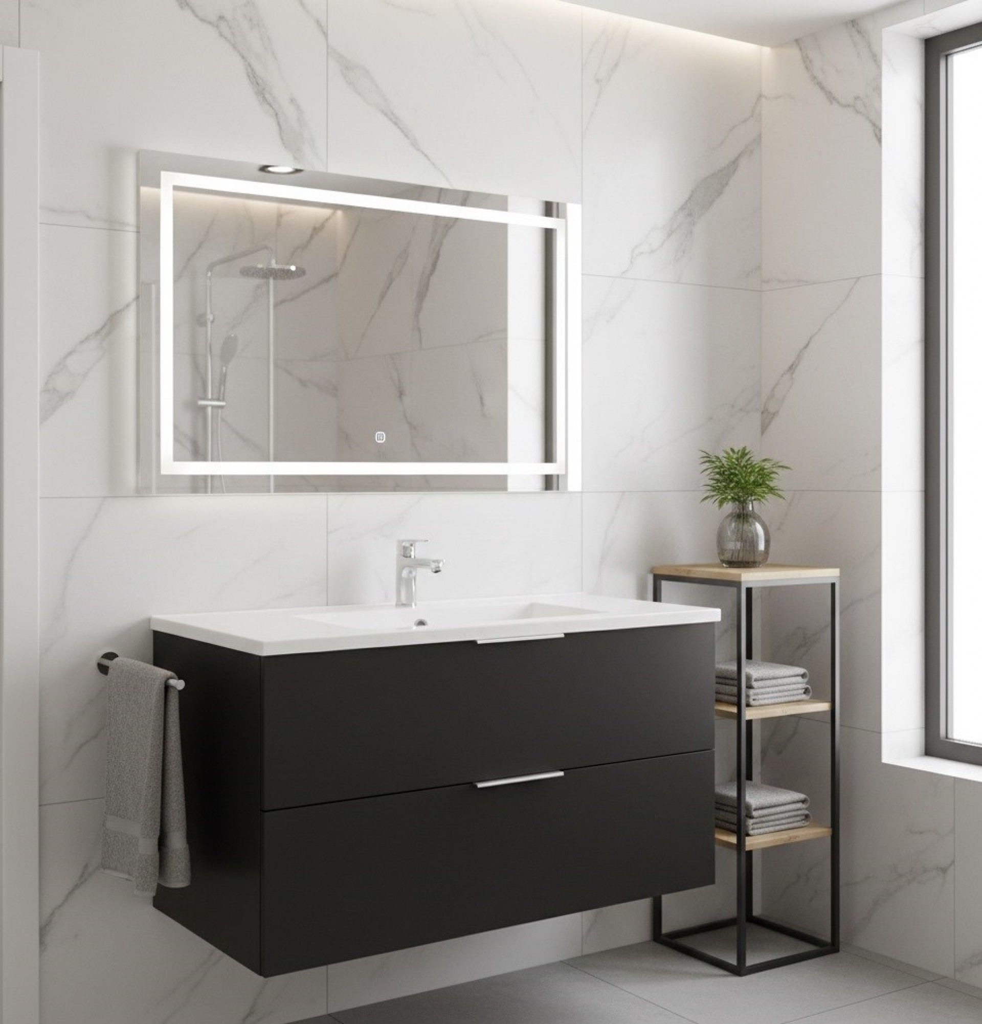 Móvel Roky Suspenso 52x80x46cm Preto