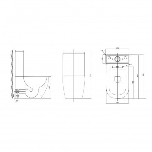 Pack Wc Roma (Sanita/Cisterna/Tampa) Preto