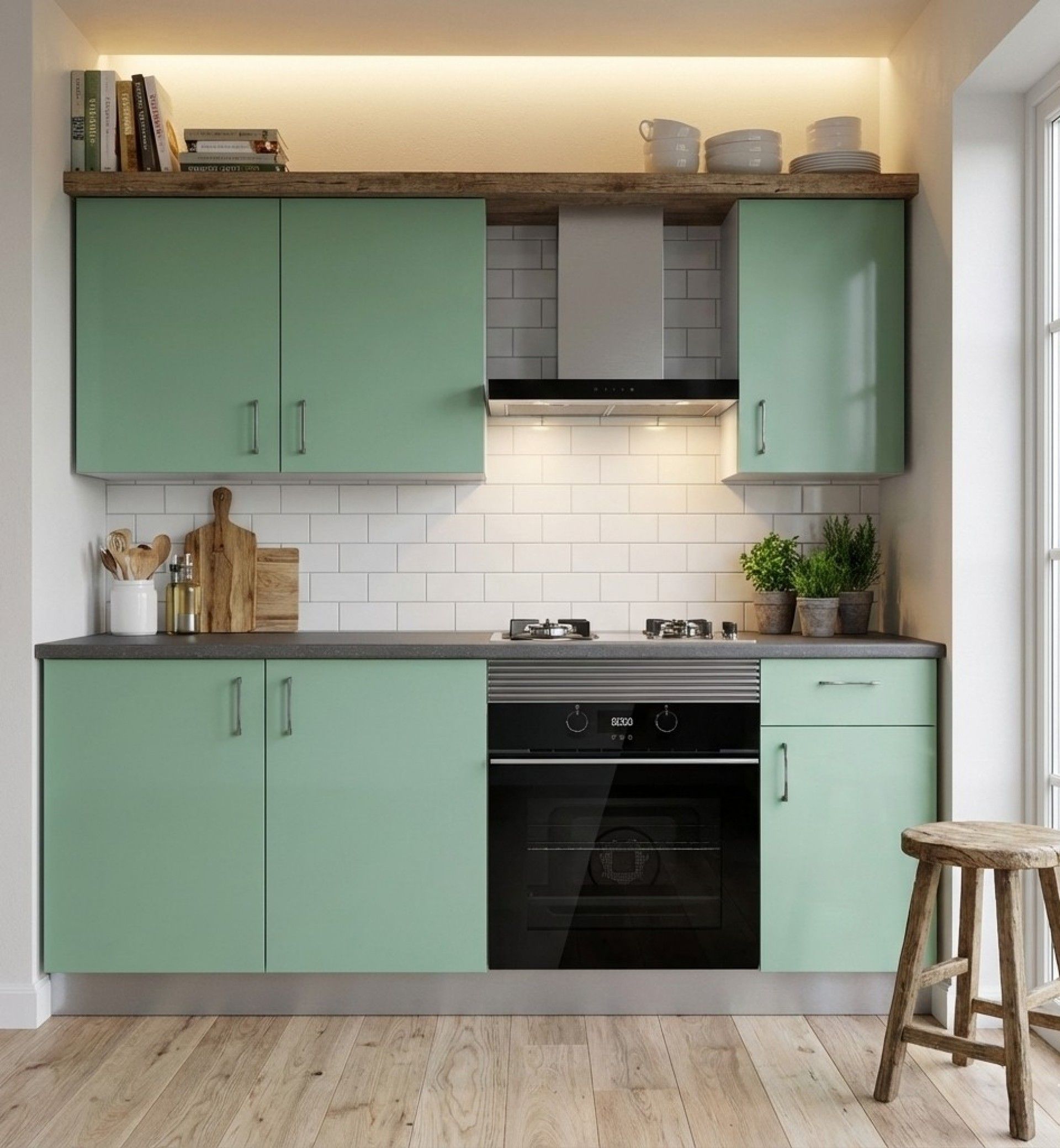 Cozinha Termolaminada Verde Menta 2 metros