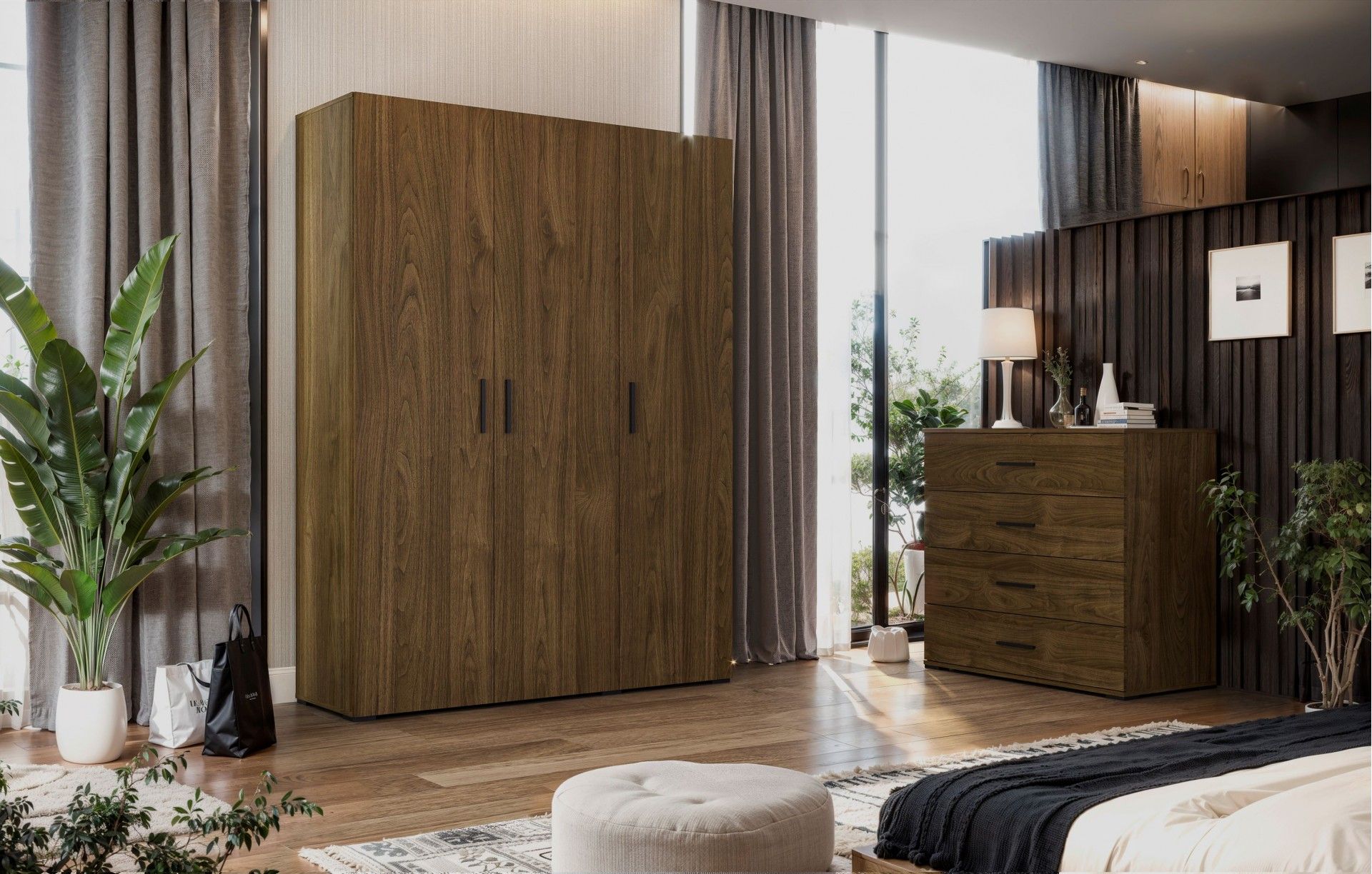 Roupeiro Elite 200x150x50cm Carvalho Nogal