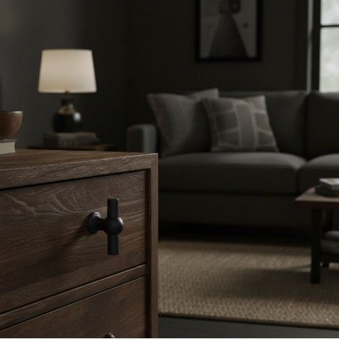 Puxador M�vel Negro R�stico