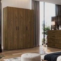 Roupeiro Elite 200x150x50cm Carvalho Nogal Roupeiro Elite 200x150x50cm Carvalho Nogal