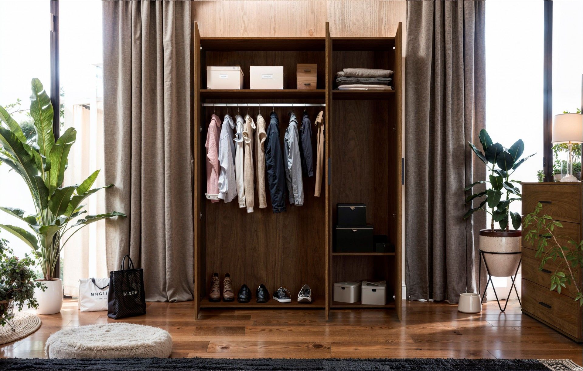 Roupeiro Elite 200x150x50cm Carvalho Nogal