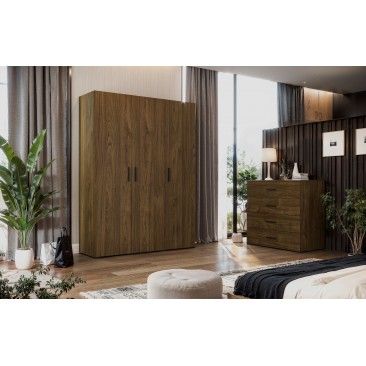 C�moda Elite 4 Gavetas 92.7x100x50cm Carvalho Nogal