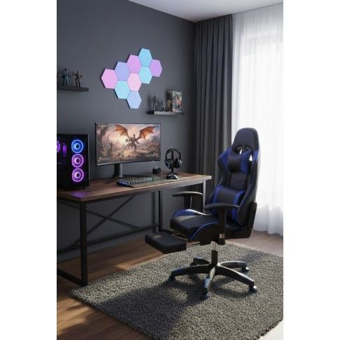 Cadeira Gaming Preta e Azul