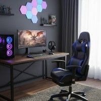 Cadeira Gaming Preta e Azul