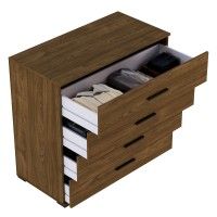 Cómoda Elite 4 Gavetas 92.7x100x50cm Carvalho Nogal Cómoda Elite 4 Gavetas 92.7x100x50cm Carvalho Nogal