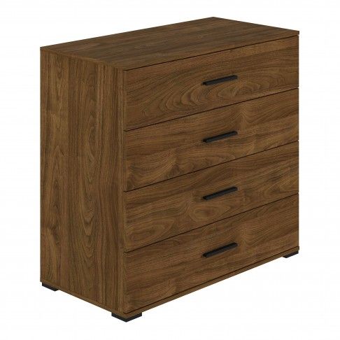 Cómoda Elite 4 Gavetas 92.7x100x50cm Carvalho Nogal Cómoda Elite 4 Gavetas 92.7x100x50cm Carvalho Nogal