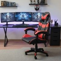 Cadeira Gaming Preta e Vermelha