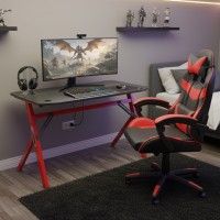 Cadeira Gaming Preta e Vermelha