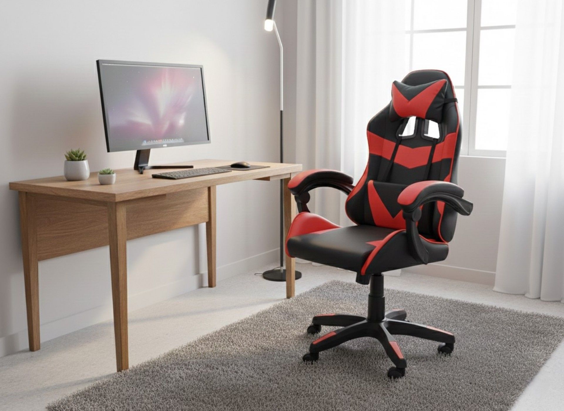 Cadeira Gaming Preta e Vermelha