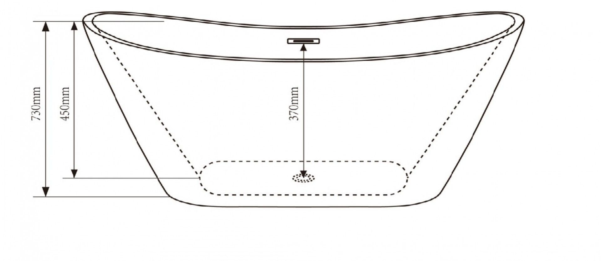 Banheira Ilha 170X75X73cm Acrílico Branco