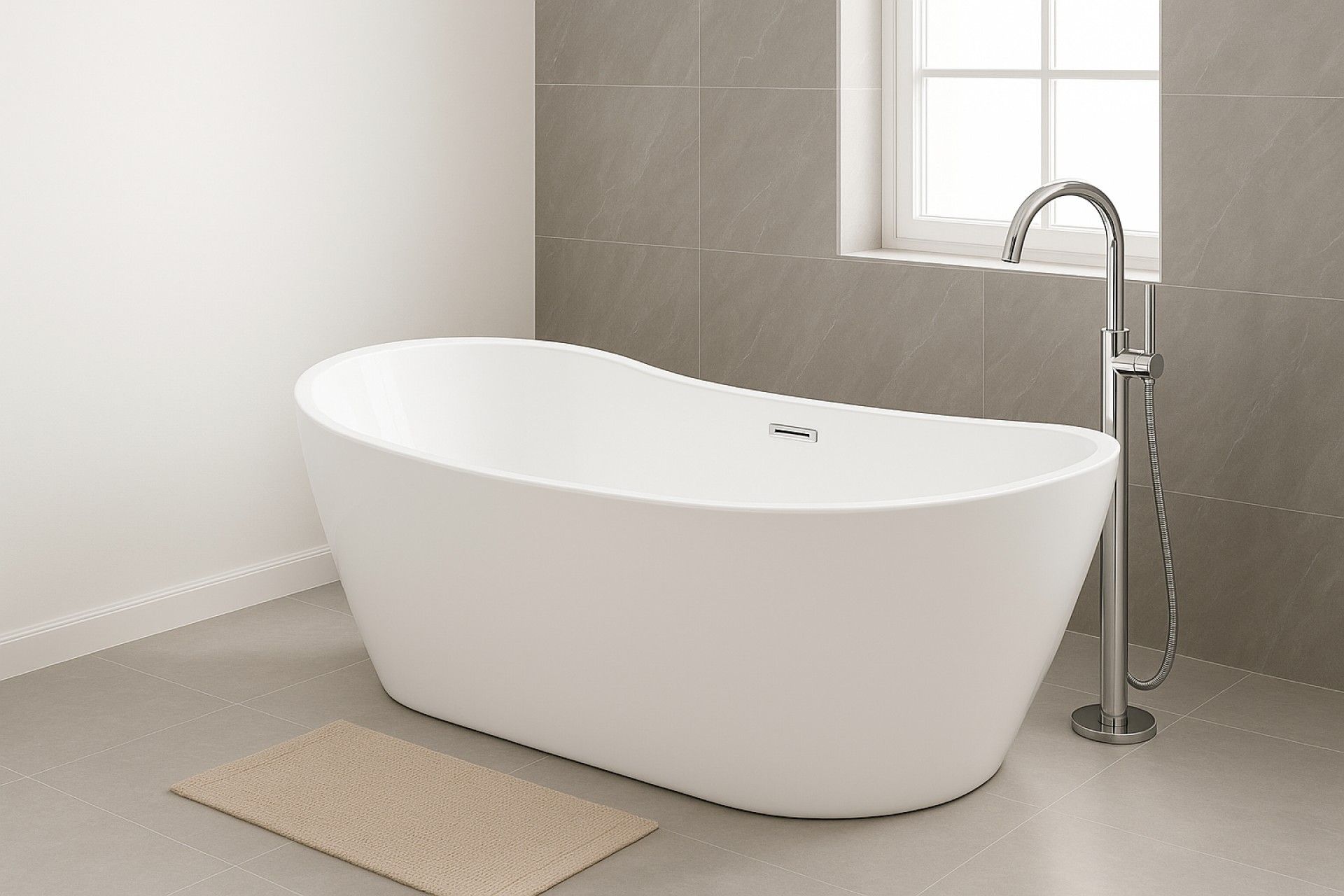 Banheira Ilha 170X75X73cm Acrílico Branco