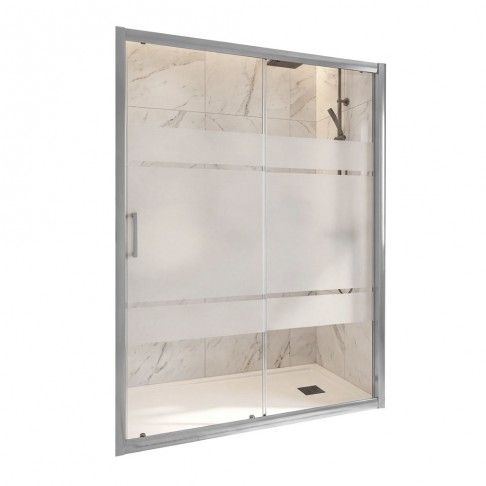 Frontal Duche Bornéu Vidro Serigrafado 185x120cm, perfil cromado Frontal Duche Bornéu Vidro Serigrafado 185x120cm, perfil cromado