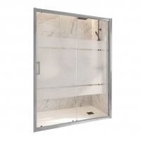 Frontal Duche Bornéu Vidro Serigrafado 185x120cm, perfil cromado Frontal Duche Bornéu Vidro Serigrafado 185x120cm, perfil cromado