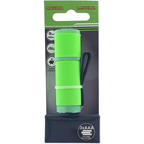 Lanterna em alum�nio 9 LED com pilhas inclu�das