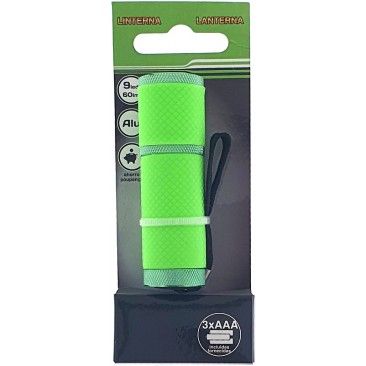 Lanterna em alum�nio 9 LED com pilhas inclu�das