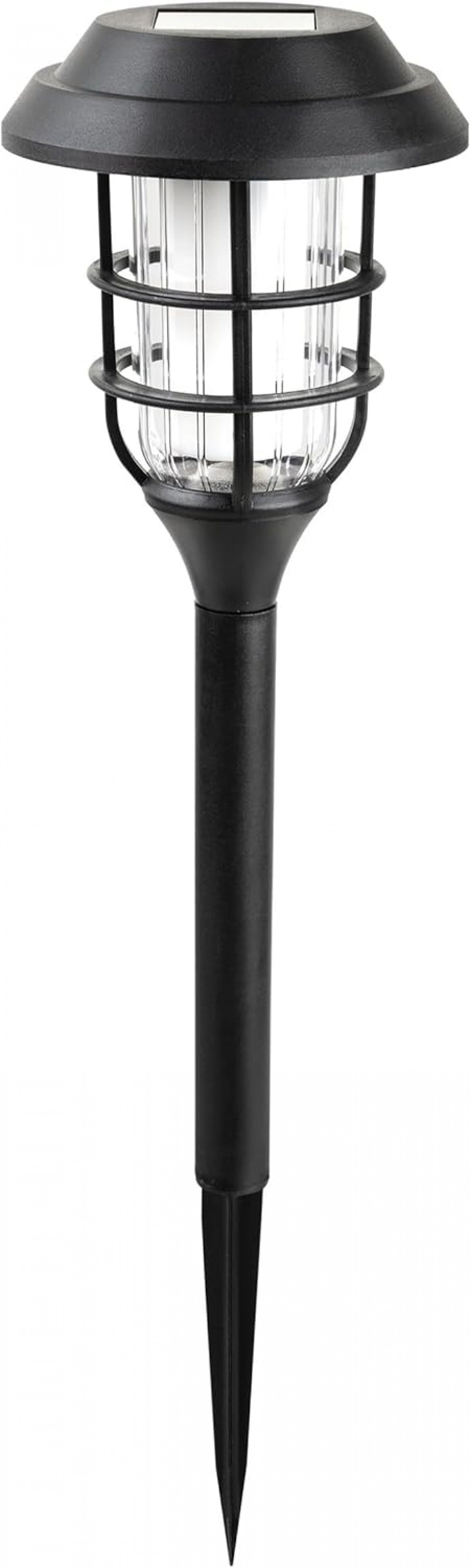 Pilar solar com grelha 35 cm 3000 K Preto