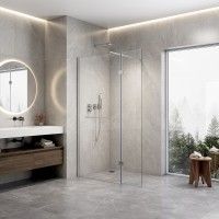 Painel Duche transparente 190x120cm com porta