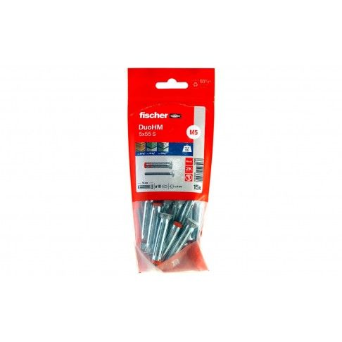 Bucha DuoHM 5x55 com Parafuso 15un Bucha DuoHM 5x55 com Parafuso 15un