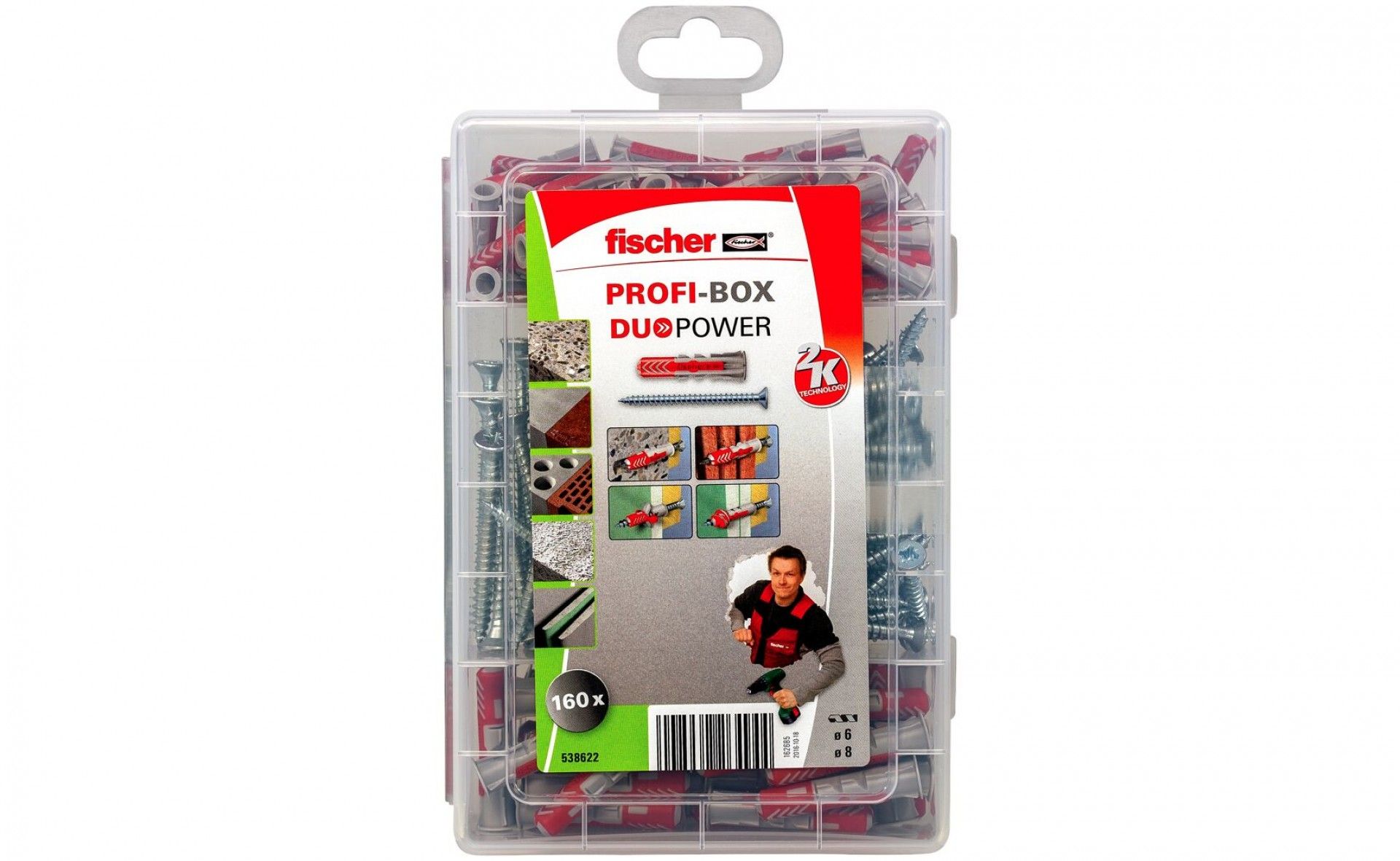 Profi-Box Buchas Duopower 6/8 com Parafuso 80un