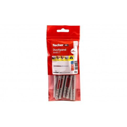 Bucha DuoXpand 8x80 T com Parafuso 10un Bucha DuoXpand 8x80 T com Parafuso 10un