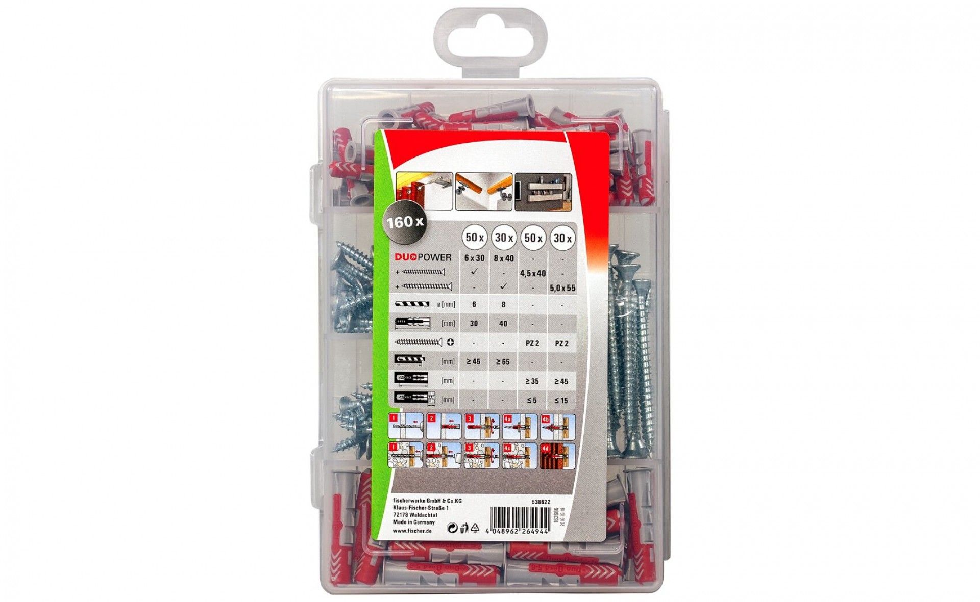 Profi-Box Buchas Duopower 6/8 com Parafuso 80un