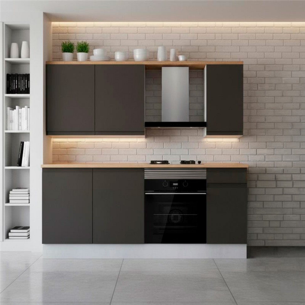Cozinha PET Cinzenta Clara 2 Metros Cozinha PET Cinzenta Clara 2 Metros