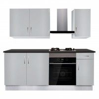 Cozinha Termolaminada Cinzenta Inox 2 Metros Cozinha Termolaminada Cinzenta Inox 2 Metros