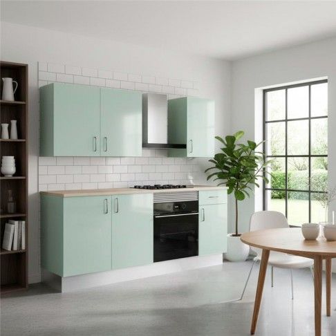 Cozinha Acrílica Verde-Água 2 Metros Cozinha Acrílica Verde-Água 2 Metros