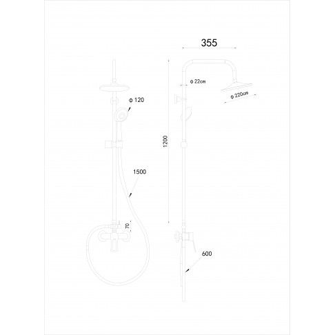 Rampa Duche Hera com Torneira, Branco Rampa Duche Hera com Torneira, Branco