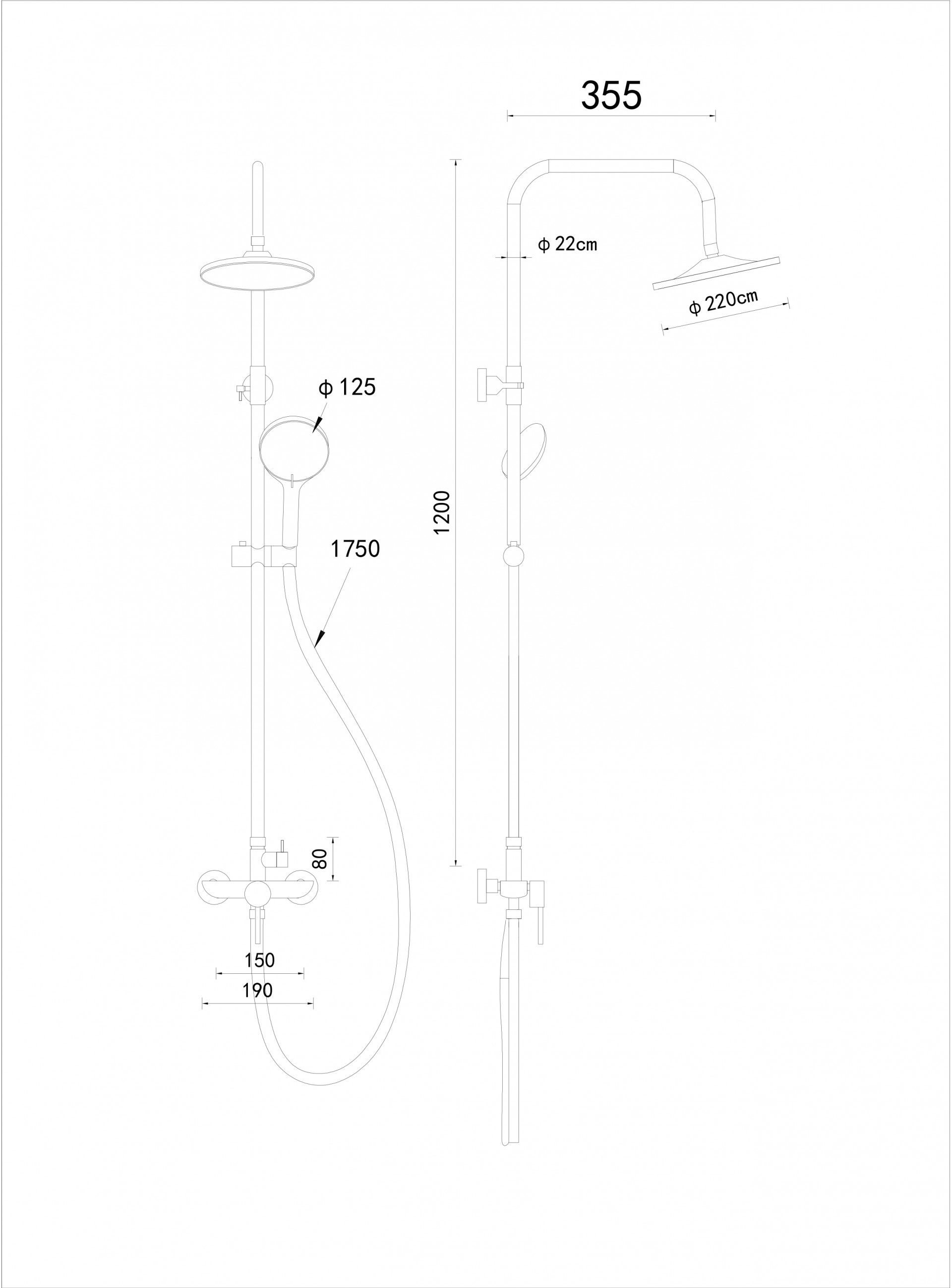 Rampa Duche Hermes Com Torneira Cinzento