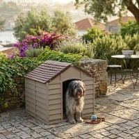 Casota Cão Em Pvc 86x84.5x82cm Mocha Casota Cão Em Pvc 86x84.5x82cm Mocha