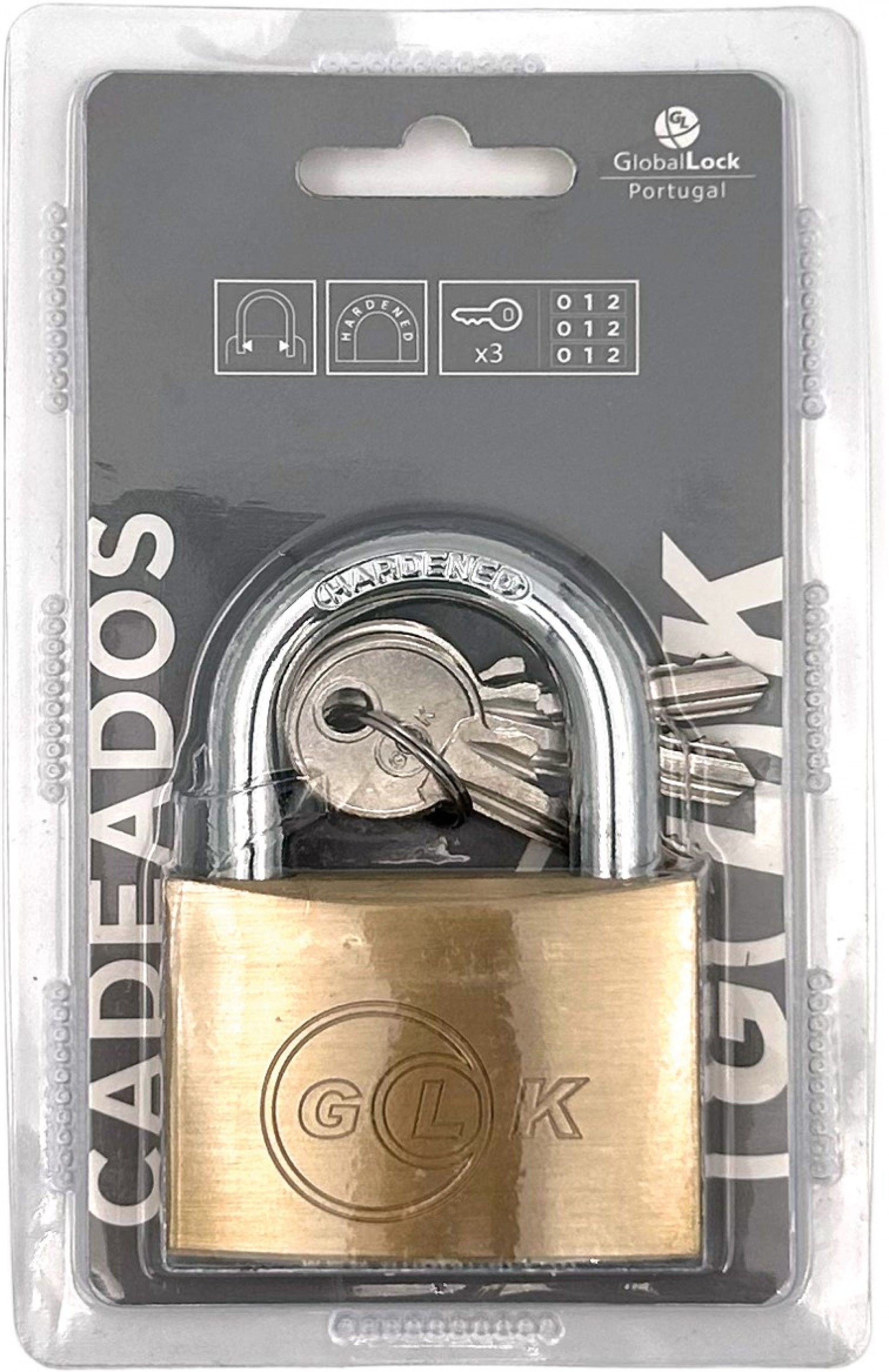 Cadeado Latão 60mm 3 Chaves