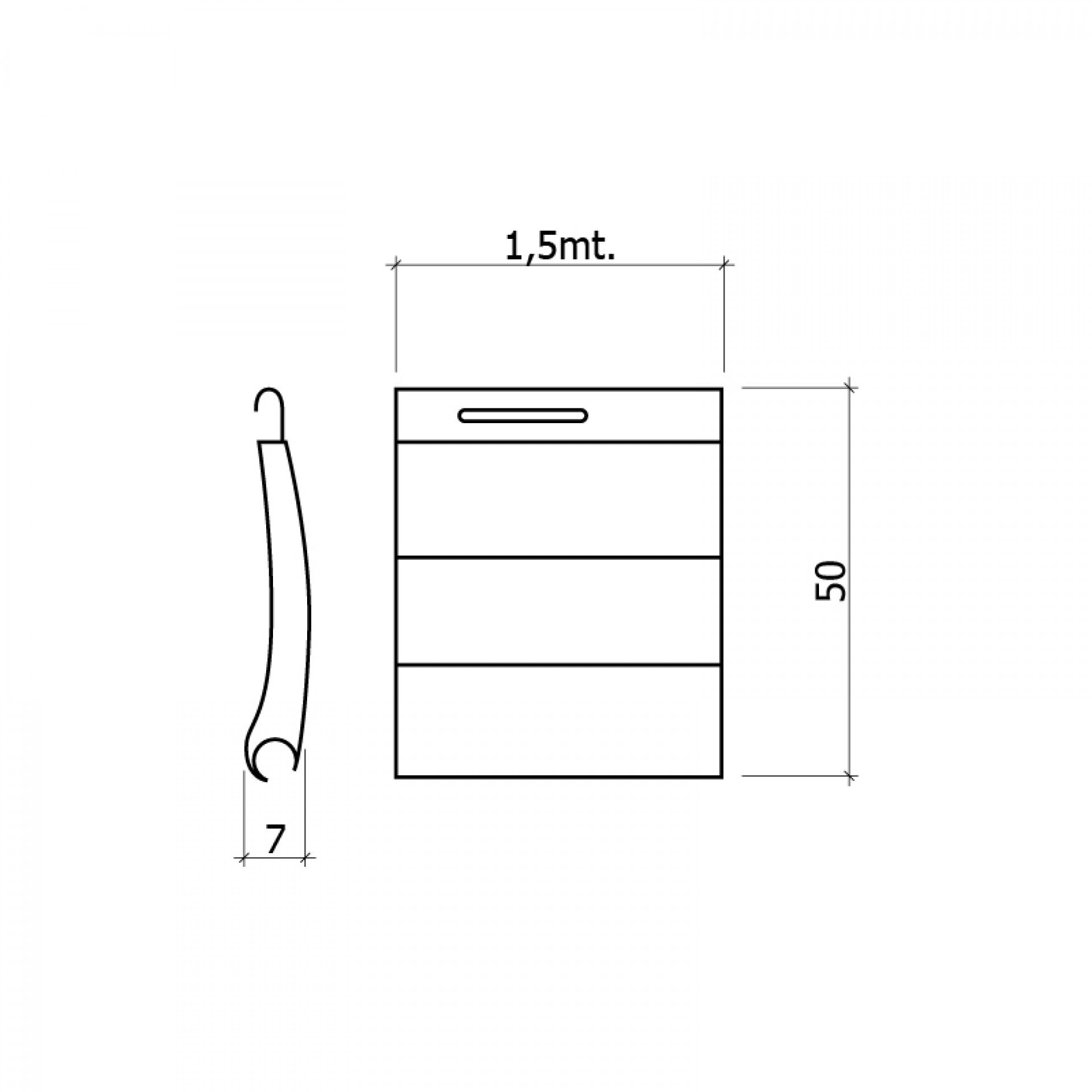 Régua Alumínio P/Estore 150cm Branco
