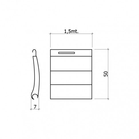 Régua Alumínio P/Estore 150cm Branco Régua Alumínio P/Estore 150cm Branco
