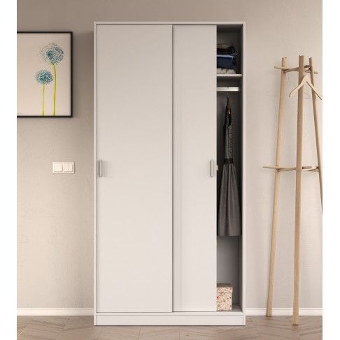Roupeiro Portas Correr 200x100x50cm Branco Roupeiro Portas Correr 200x100x50cm Branco