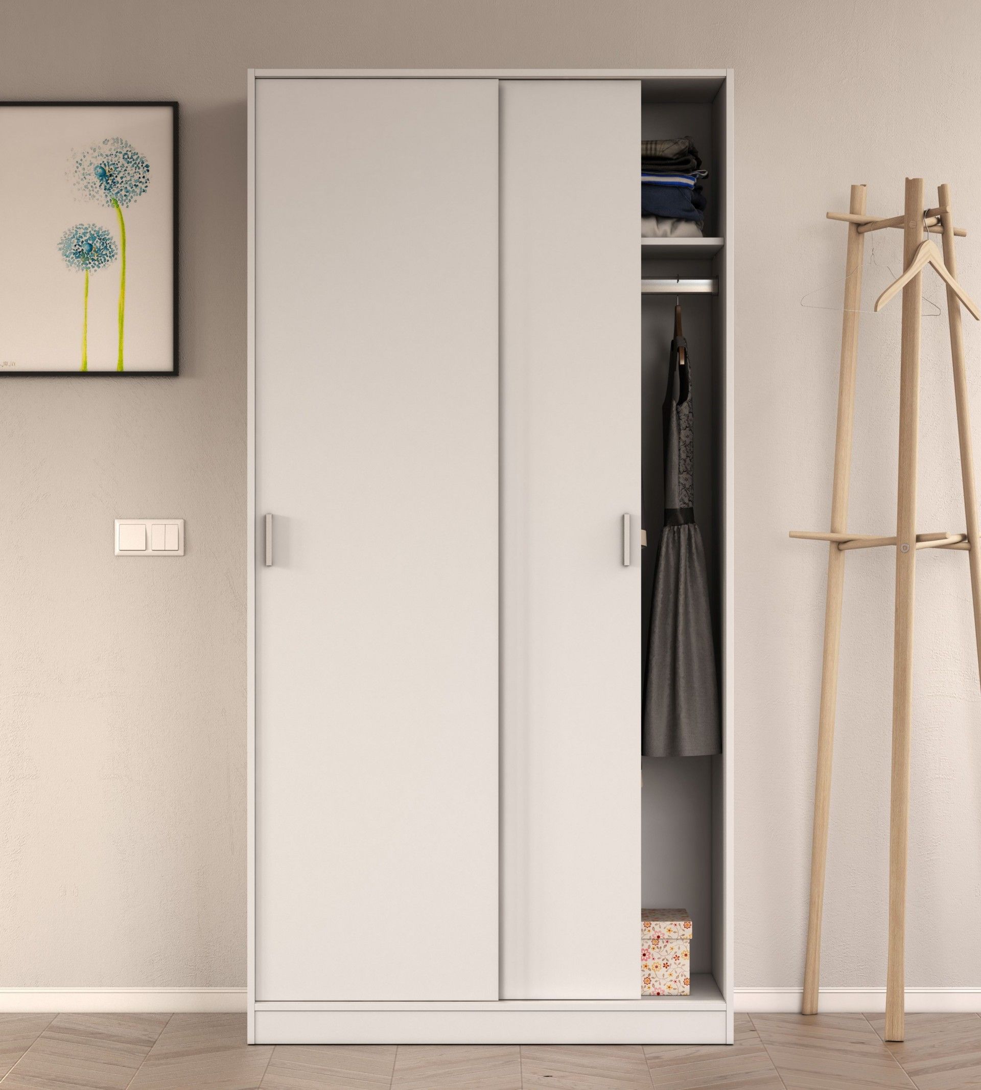 Roupeiro Portas Correr 200x100x50cm Branco