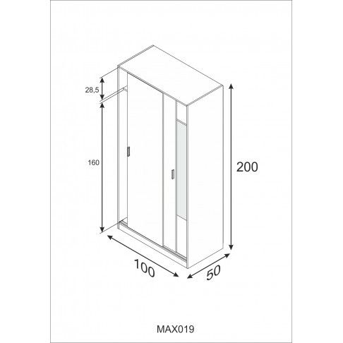 Roupeiro Portas Correr 200x100x50cm Branco Roupeiro Portas Correr 200x100x50cm Branco