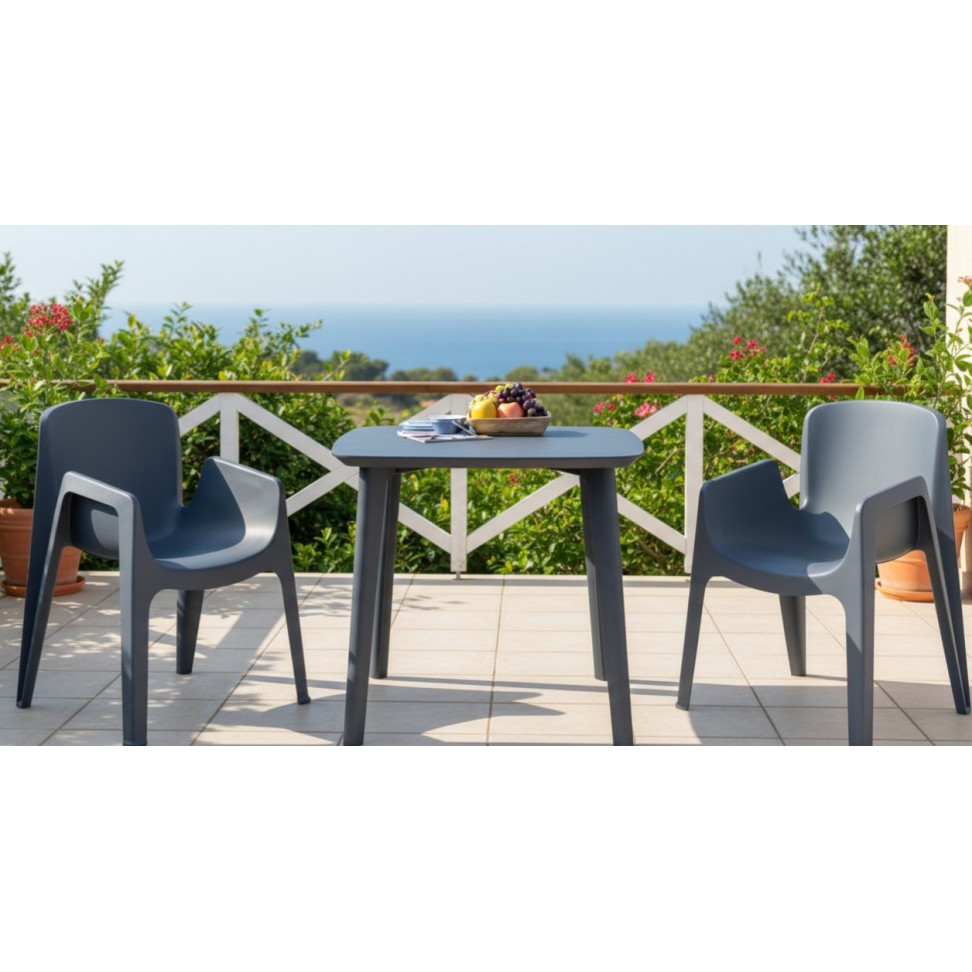 Mesa Capri PVC 85x85x75,5cm tampo em ABS Mesa Capri PVC 85x85x75,5cm tampo em ABS
