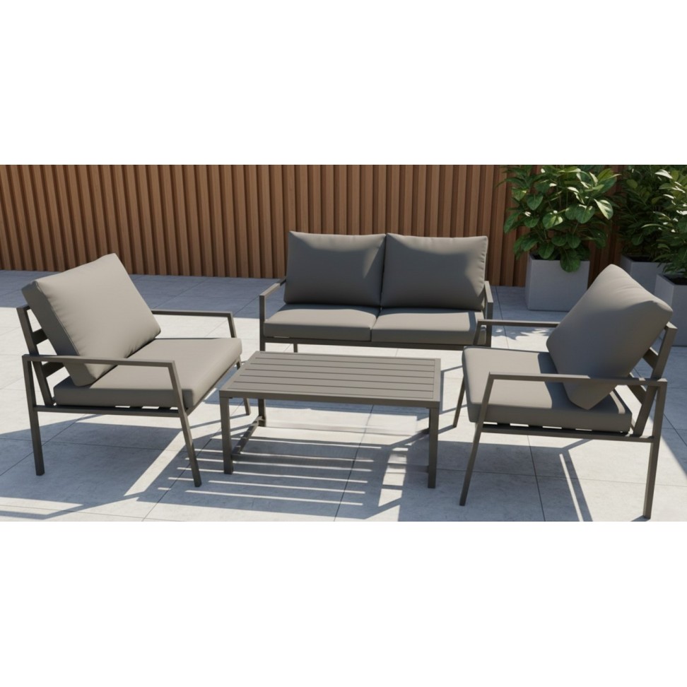 Conjunto sofa Elegance alumínio cinzento 4 lugares Conjunto sofa Elegance alumínio cinzento 4 lugares