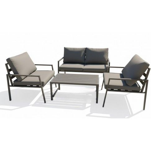 Conjunto sofa Elegance alum�nio cinzento 4 lugares