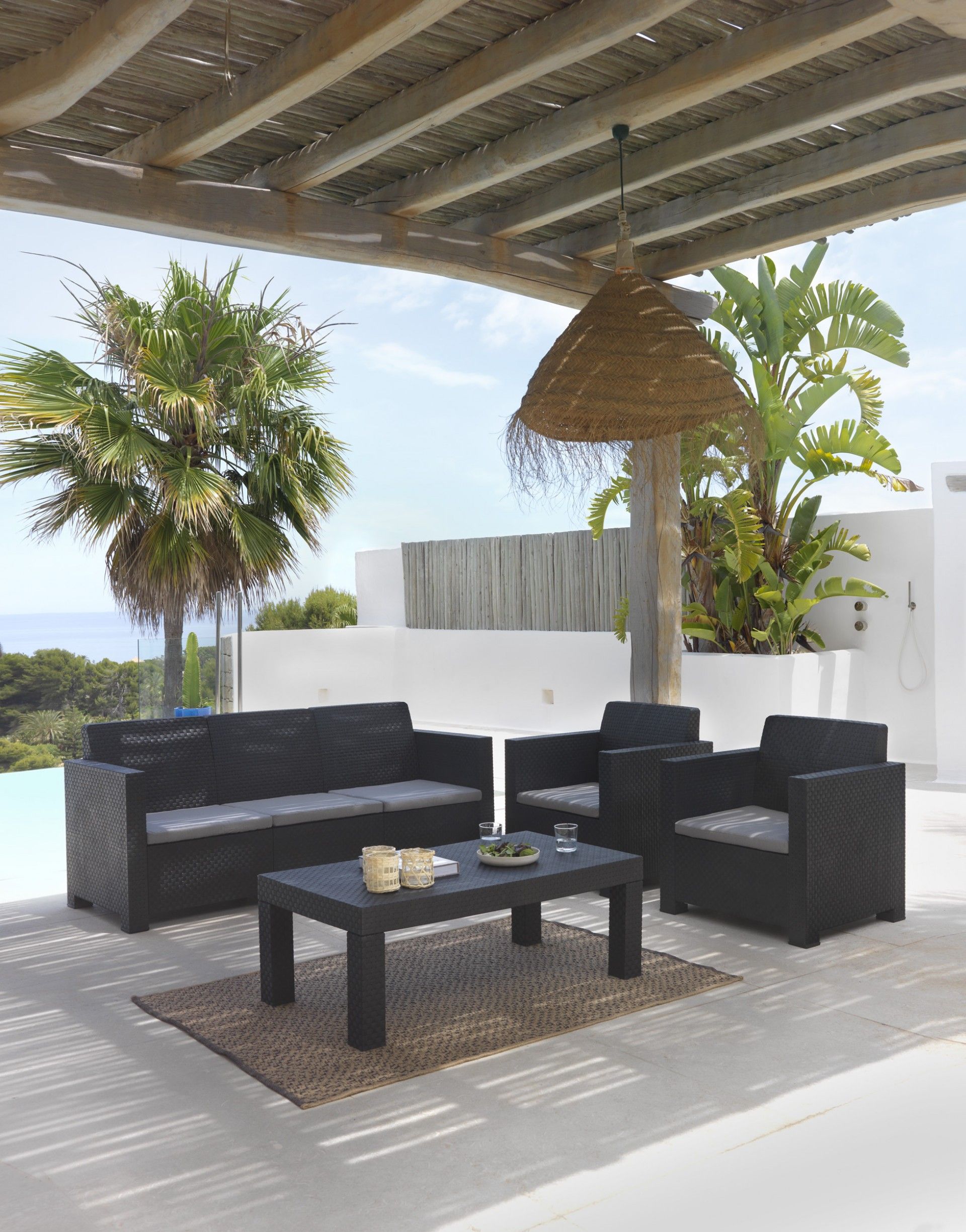 Conjunto Belice Cinzento 5 lugares